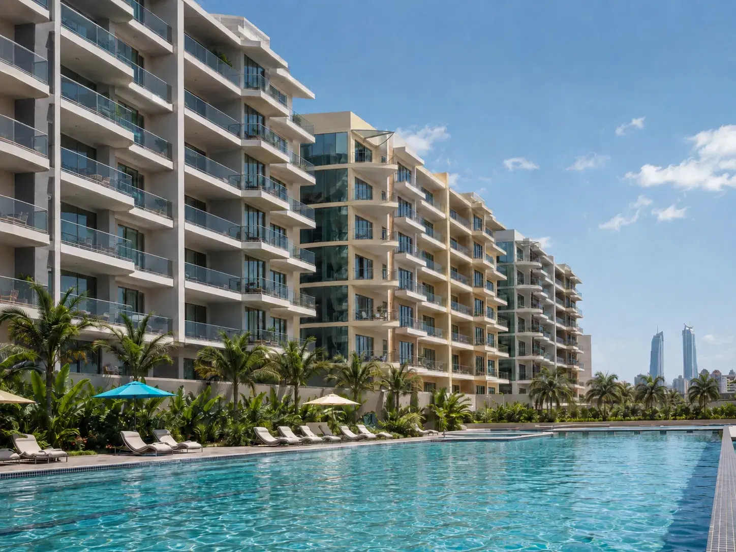 Marina Reef residential towers and pool deck